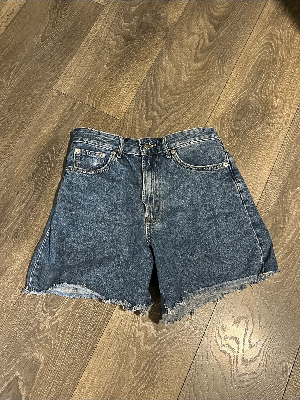 Everlane Classic High Waist Blue Denim Shorts